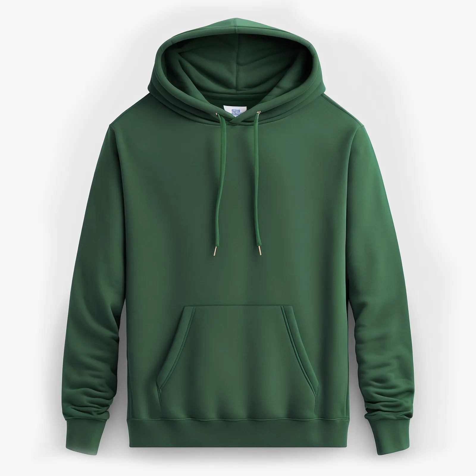 Soft Cotton Hoodie in Green, Green, imaginea 1 din 3