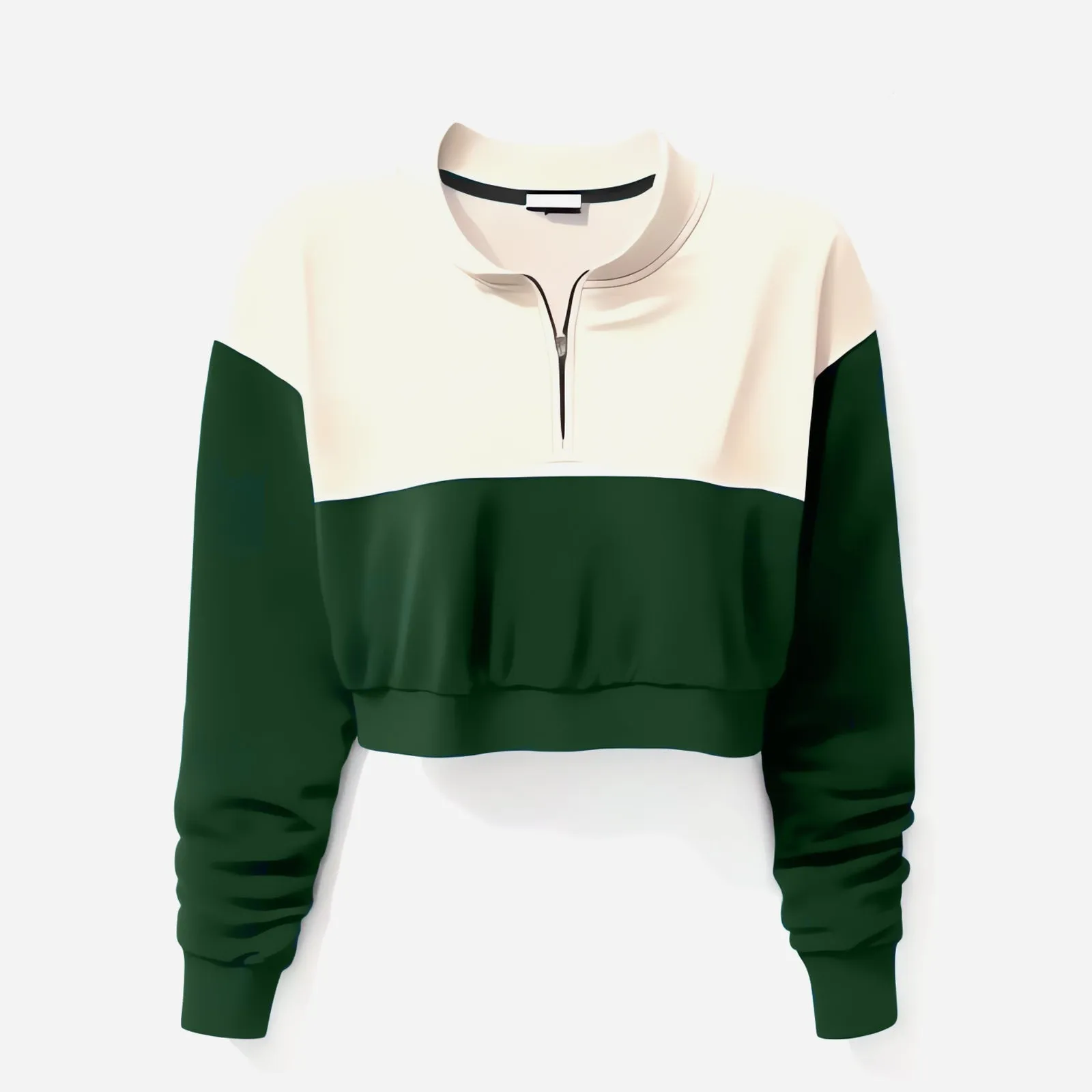 Half Zip, Green, imaginea 1 din 5